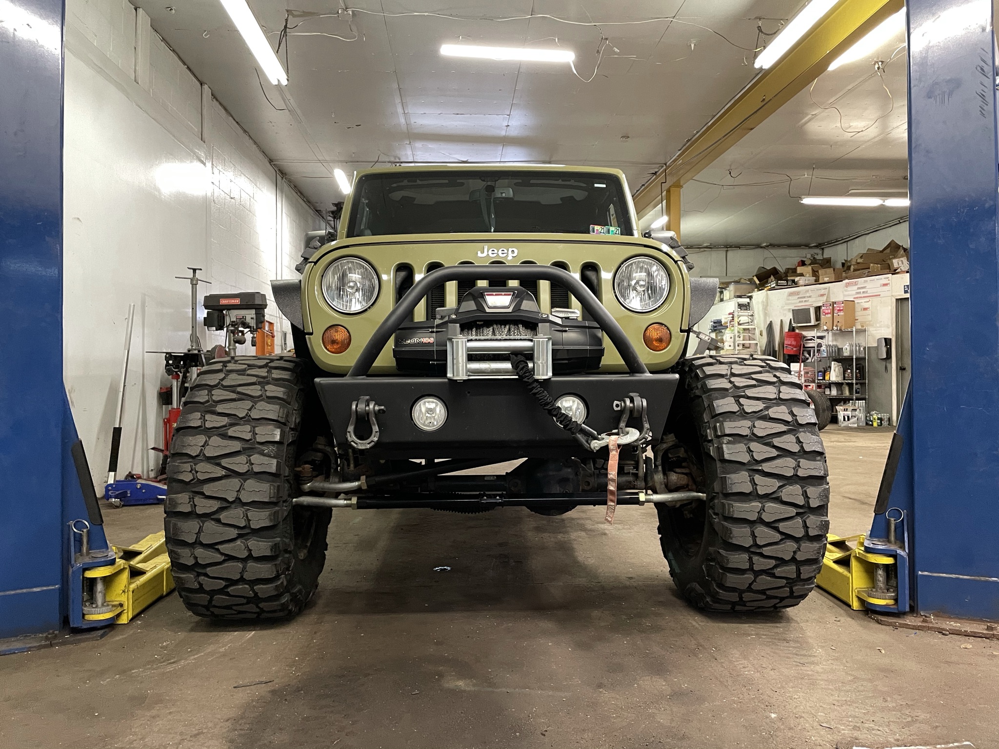 A Jeep in the shop at Automotive Intelligence in West Chester, PA